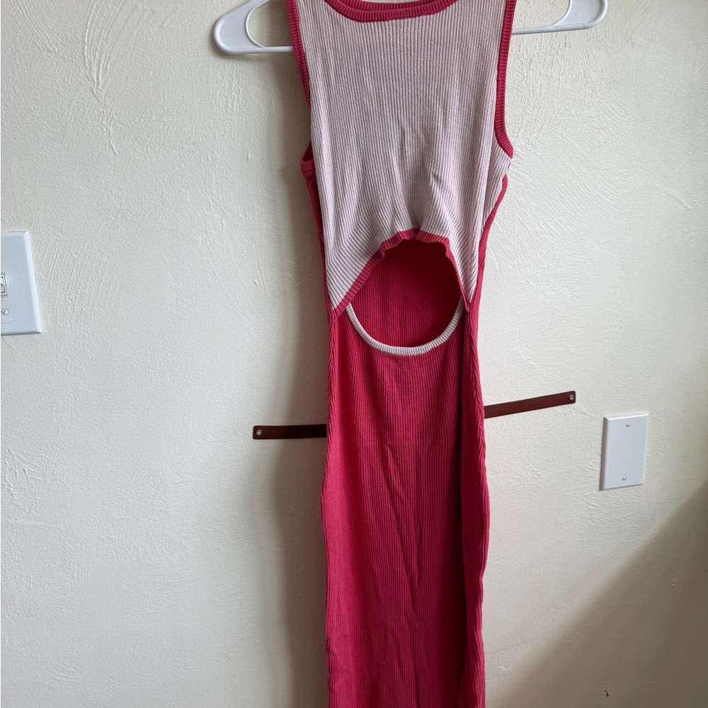 Amazon Red and White Sleeveless Dress